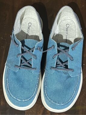 Chaco Chillos Ocean Blue Canvas Sneakers, Sz 9